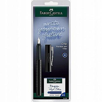 Набор ручек GRIP 2010 перо+1 уп. картриджи, Dapple Gray, 202034 Faber-Castell Набор ручек GRIP 2010 перо+1 уп. картриджи, Dapple Gray, 202034 Faber-Castell