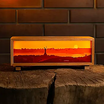 Ночник-панорама "Вечерний Киев", лакированное дерево (LED, Аккумулятор, USB Type-C), npa0001 Ночник-панорама "Вечерний Киев", лакированное дерево (LED, Аккумулятор, USB Type-C), npa0001