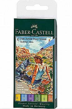 Набор ручек капиллярных PITT Summer Vibe В, 6 шт., (107,186,171,167,146,136), 167178 Faber-Castell Набор ручек капиллярных PITT Summer Vibe В, 6 шт., (107,186,171,167,146,136), 167178 Faber-Castell