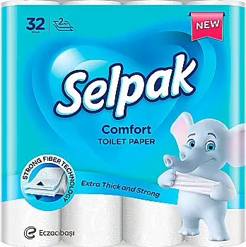 Туалетная бумага Selpak Comfort целлюлозная 2-х слой. 32 шт (3шт/ящ), 32363603 Туалетная бумага Selpak Comfort целлюлозная 2-х слой. 32 шт (3шт/ящ), 32363603