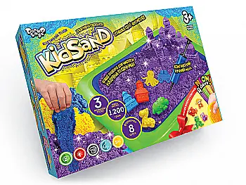 Набор креативного творчества "Кинетический песок "KidSand" 1200 г + песочница (5), KS-02-02U Набор креативного творчества "Кинетический песок "KidSand" 1200 г + песочница (5), KS-02-02U