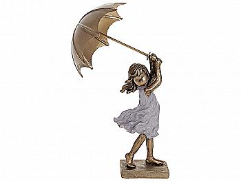 Декоративна статуетка "Дівчинка із парасолькою", 17 см, K07-179