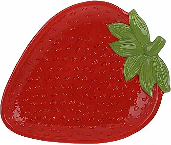 Тарілка керамічна "Strawberry", 31*23,5*3,5 см, червоний, 928-048