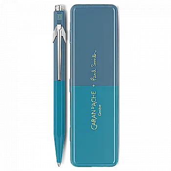 Ручка Caran d`Ache 849 Paul Smith Cyan Blue & Steel Blue + пенал, NM0849.342 Ручка Caran d`Ache 849 Paul Smith Cyan Blue & Steel Blue + пенал, NM0849.342