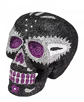 Декорація "Милий череп чорний з глітером" 16*13 см, 72059 ТМ "Boland"