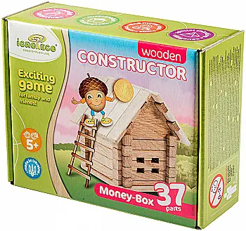 Конструктор деревянный "Копилка" 37 дет., TM "IGROTECO"