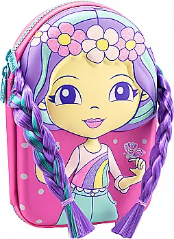 Пенал об`ємний 4D пенал із зачіскою, 1 відділення, QT-5731-Rose Red Пенал об`ємний 4D пенал із зачіскою, 1 відділення, QT-5731-Rose Red