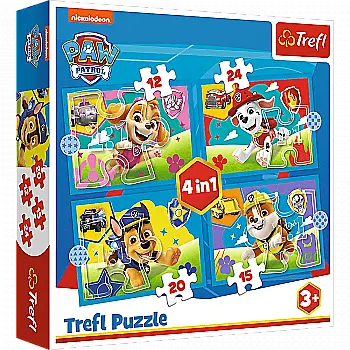 Пазл "4 in 1 (12, 15, 20, 24)" - Запуск цуценят, Paw Patrol, 34628, Trefl Пазл "4 in 1 (12, 15, 20, 24)" - Запуск цуценят, Paw Patrol, 34628, Trefl