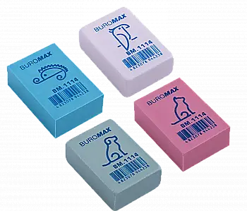 Гумка 1114 прямокутна, 28*19*9,2 мм, асорті, BM.1114 Гумка 1114 прямокутна, 28*19*9,2 мм, асорті, BM.1114