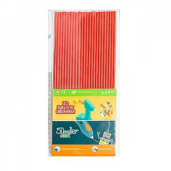 Набор стержней для 3D - ручки, красный (24 шт), 3DS-ECO03-RED-24