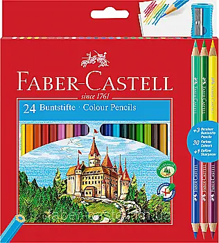 Набір олівців 24 кол. "Замок" з чинкою, 110324 Faber-Castell Набір олівців 24 кол. "Замок" з чинкою, 110324 Faber-Castell