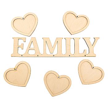 Заготівка дерев`яна Фоторамка "Family з п`яти сердечок", Ф29 Заготівка дерев`яна Фоторамка "Family з п`яти сердечок", Ф29