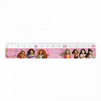 Линейка пластиковая 15 см, Super girl, в блистере, ZB.5614 Линейка пластиковая 15 см, Super girl, в блистере, ZB.5614