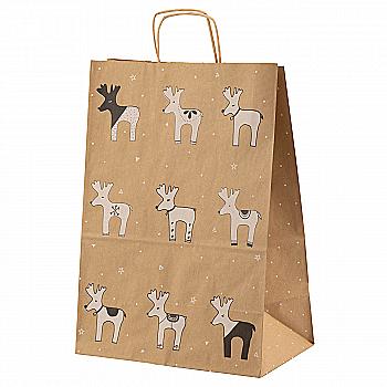 Пакет з ручками "Ecobag" 305*170*425 біл. 100, "Олені" Пакет з ручками "Ecobag" 305*170*425 біл. 100, "Олені"