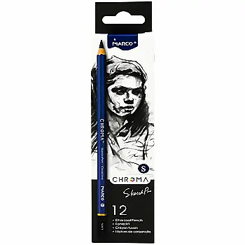 Олівці 12 шт. вугільні Chroma шестигранні, 8040S-12CB, Marcо Олівці 12 шт. вугільні Chroma шестигранні, 8040S-12CB, Marcо