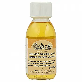 Лак дамарний, глянцевий, 125 мл, Divolo Лак дамарний, глянцевий, 125 мл, Divolo