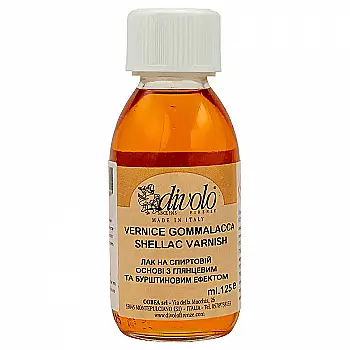 Лак шелачний на спиртовій основі, Світлий, 125 мл, Divolo Лак шелачний на спиртовій основі, Світлий, 125 мл, Divolo