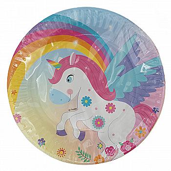 Набор бумажных тарелок Unicorn, 17,78 см, 6 шт, MX443145-7in