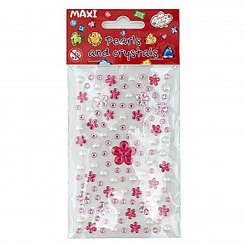 Жемчужины и стразы самоклеящиеся "Ассорти: жемчужины и цветы", MX61605-22