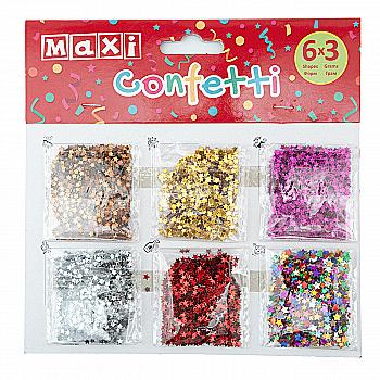 Набір для декорування "Конфеті: зірки", 6 видів по 3 г, MX61613-02 Набір для декорування "Конфеті: зірки", 6 видів по 3 г, MX61613-02