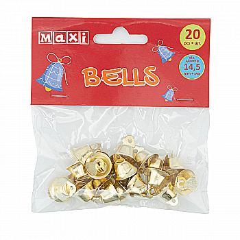 Дзвіночки для декорування, діаметр 14,5 мм, 20 шт., MX61698