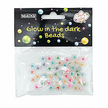Светящиеся в темноте бусины Hearts, 50 шт., MX62784