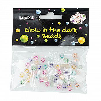 Светящиеся в темноте бусины Smile, 50 шт., MX62786