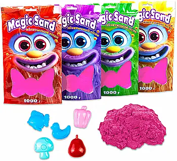 Кінетичний пісок Magic sand в пакеті, рожевий, 1 кг, 39404-8 Кінетичний пісок Magic sand в пакеті, рожевий, 1 кг, 39404-8
