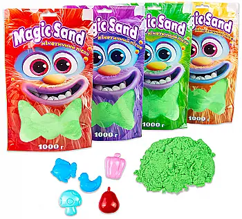 Кинетический песок Magic sand в пакете, зеленый, 1 кг, 39404-2