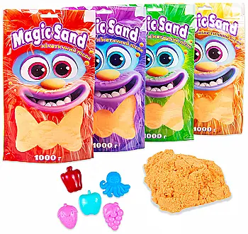 Кинетический песок Magic sand в пакете, оранжевый, 1 кг, 39404-7