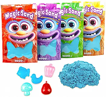 Кинетический песок Magic sand в пакете, голубой, 1 кг, 39404-3