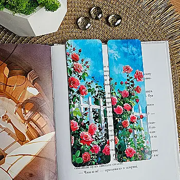 Закладка для книг MriyTaDiy, "Троянди", art bm-28 Закладка для книг MriyTaDiy, "Троянди", art bm-28