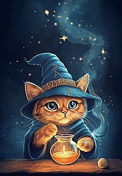 Листівка  MriyTaDiy, "Котик чарівник" Листівка  MriyTaDiy, "Котик чарівник"