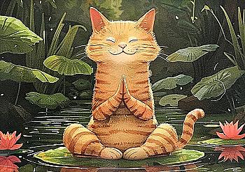 Листівка  MriyTaDiy, "Медитуючий котик" Листівка  MriyTaDiy, "Медитуючий котик"