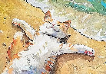 Листівка MriyTaDiy, "Котик на відпочинку" Листівка MriyTaDiy, "Котик на відпочинку"