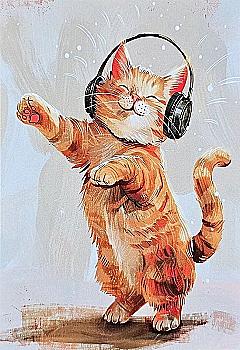 Листівка MriyTaDiy, "Танцюючий котик" Листівка MriyTaDiy, "Танцюючий котик"