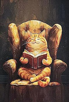 Листівка MriyTaDiy, "Читаючий котик" Листівка MriyTaDiy, "Читаючий котик"