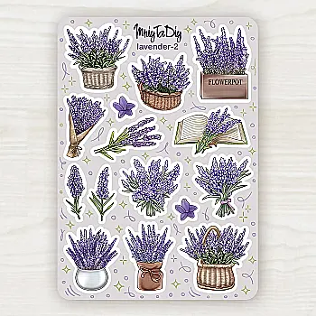 Стікер лист з наклейками MriyTaDiy, "Lavender-2" Стікер лист з наклейками MriyTaDiy, "Lavender-2"