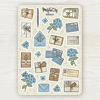 Стікер лист з наклейками MriyTaDiy, "Letters" Стікер лист з наклейками MriyTaDiy, "Letters"