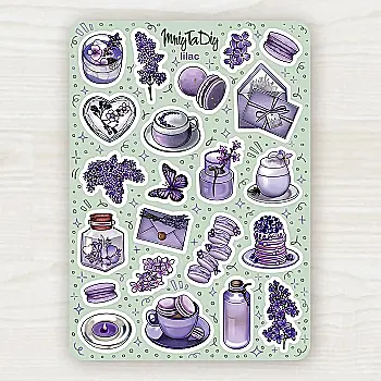 Стікер лист з наклейками MriyTaDiy, "Lilac" Стікер лист з наклейками MriyTaDiy, "Lilac"