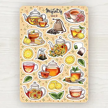 Стікер лист з наклейками MriyTaDiy, "Tea-2" Стікер лист з наклейками MriyTaDiy, "Tea-2"