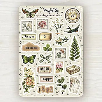 Стікер лист з наклейками MriyTaDiy, "Vintage aesthetics" Стікер лист з наклейками MriyTaDiy, "Vintage aesthetics"