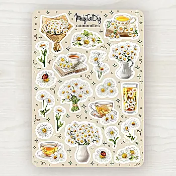 Стікер лист з наклейками MriyTaDiy, "Сamomiles" Стікер лист з наклейками MriyTaDiy, "Сamomiles"