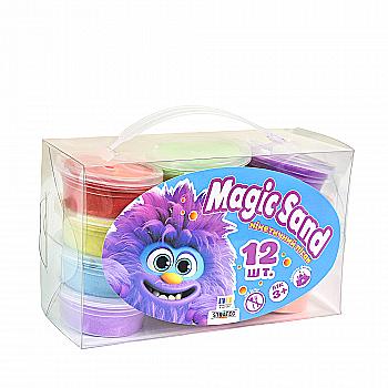 Набір кінетичного піску Magic sand, 12 шт, 39405, ТМ "Strateg" Набір кінетичного піску Magic sand, 12 шт, 39405, ТМ "Strateg"