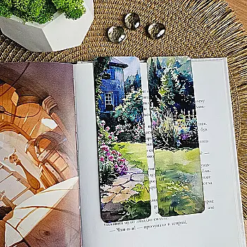 Закладка для книг MriyTaDiy, "Квіткове подвір`я", art bm-02, Закладка для книг MriyTaDiy, "Квіткове подвір`я", art bm-02,