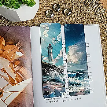 Закладка для книг MriyTaDiy, "Маяк на скелі", art bm-25 Закладка для книг MriyTaDiy, "Маяк на скелі", art bm-25