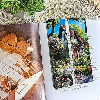 Закладка для книг MriyTaDiy, "Дом среди цветов", art bm-47 Закладка для книг MriyTaDiy, "Дом среди цветов", art bm-47
