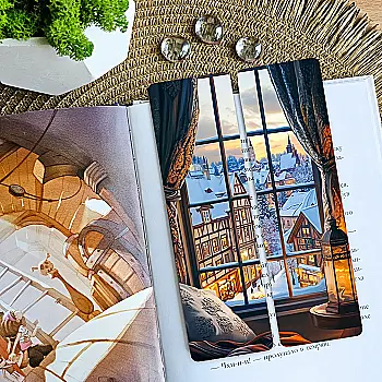 Закладка для книг MriyTaDiy, "Зима за окном", art bm-62 Закладка для книг MriyTaDiy, "Зима за окном", art bm-62