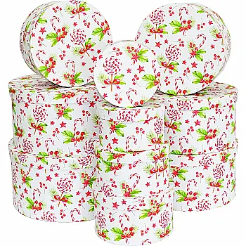 Подарункова коробка кругла, Новорічні солодощі, біла, 30,5*30,5*14,7 cм, 221092788 Подарункова коробка кругла, Новорічні солодощі, біла, 30,5*30,5*14,7 cм, 221092788