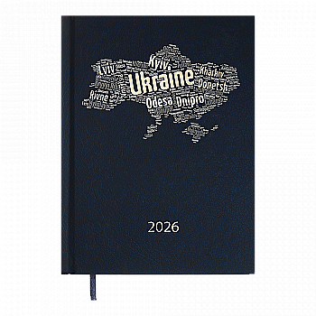 Дневник датированный A5, 2026 полиграфический Ukraine, темно-синий, BM.2157-03 Дневник датированный A5, 2026 полиграфический Ukraine, темно-синий, BM.2157-03